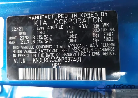 2022 Kia Seltos Ex из США, поврежденный, VIN KNDERCAA5N7297401